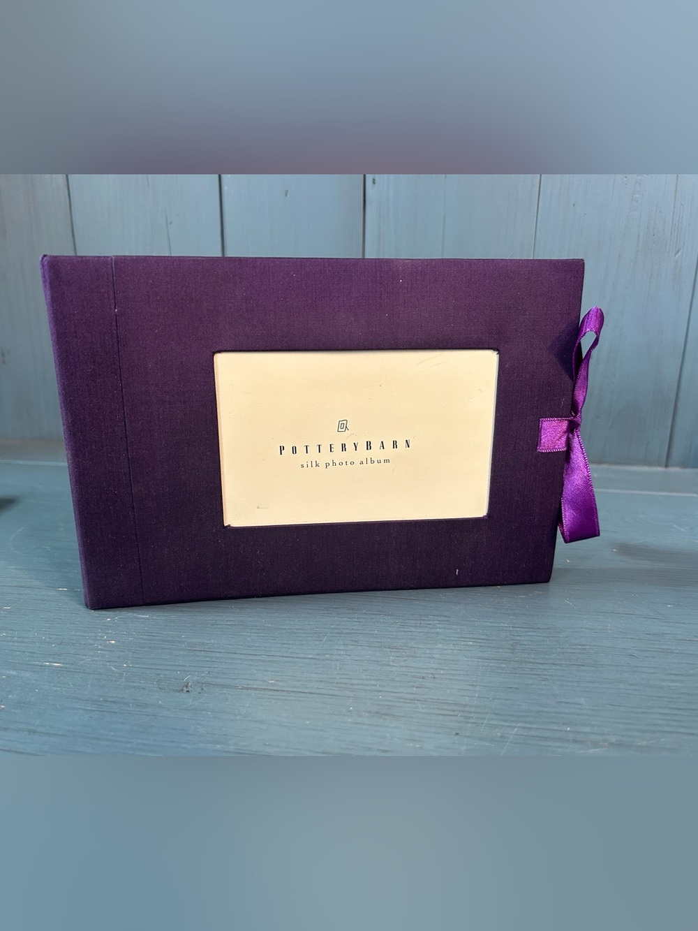 Pottery Barn Silk Photo Album - Plum with Cream Insert (New)